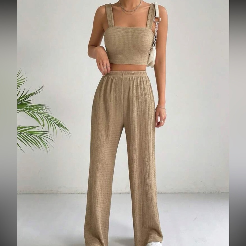 Crop Cami Top & Wide Leg Pants Set